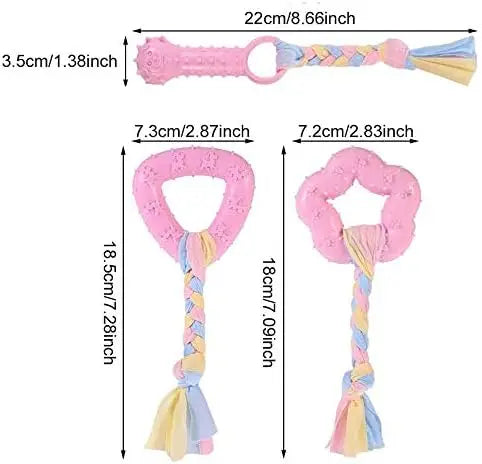 Assorted Squeaky Chew Bones for Aggressive Chewers