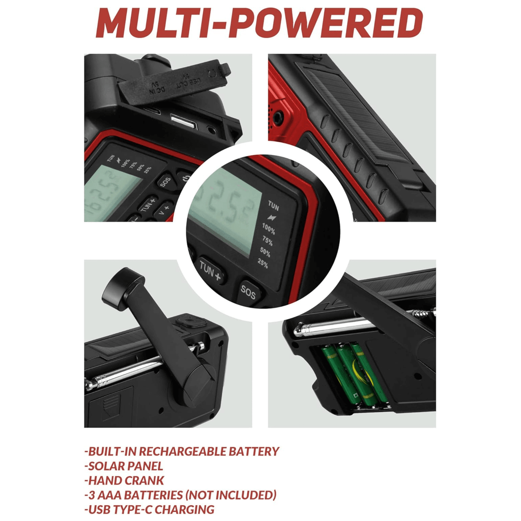 Multi-Powered Emergency Radio with NOAA