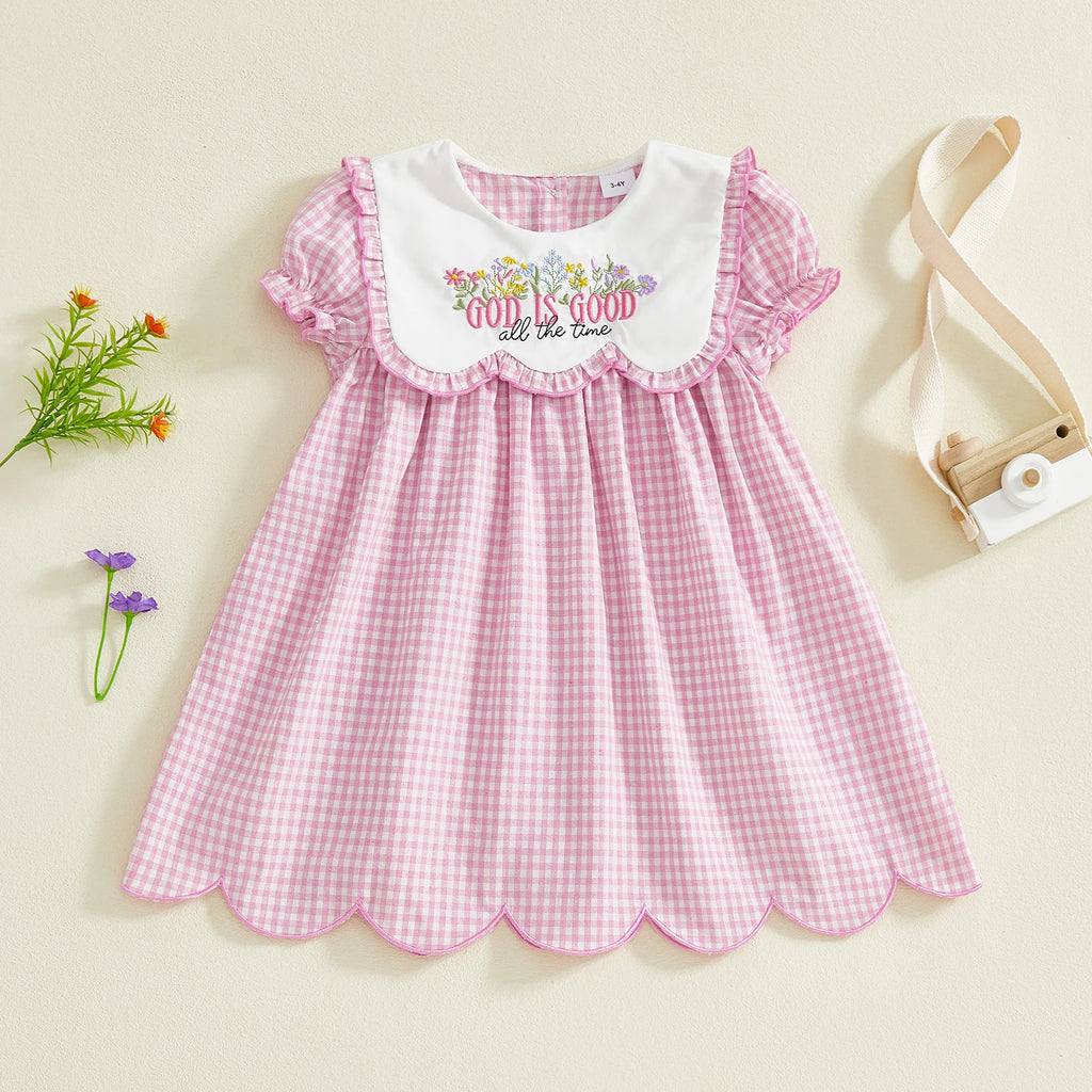 Toddler Girl Easter Dress with Short Sleeves
