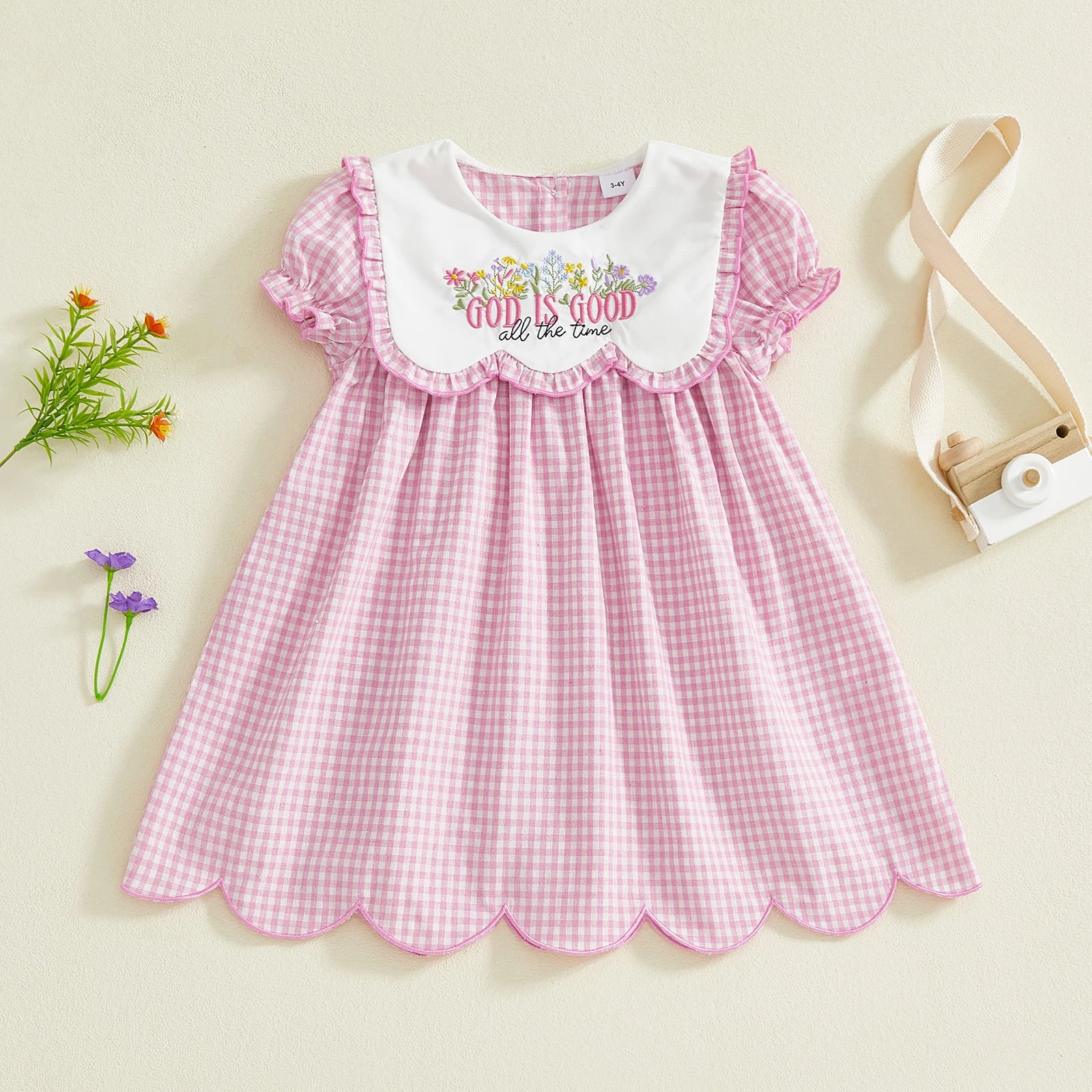 Toddler Girl Easter Dress with Short Sleeves