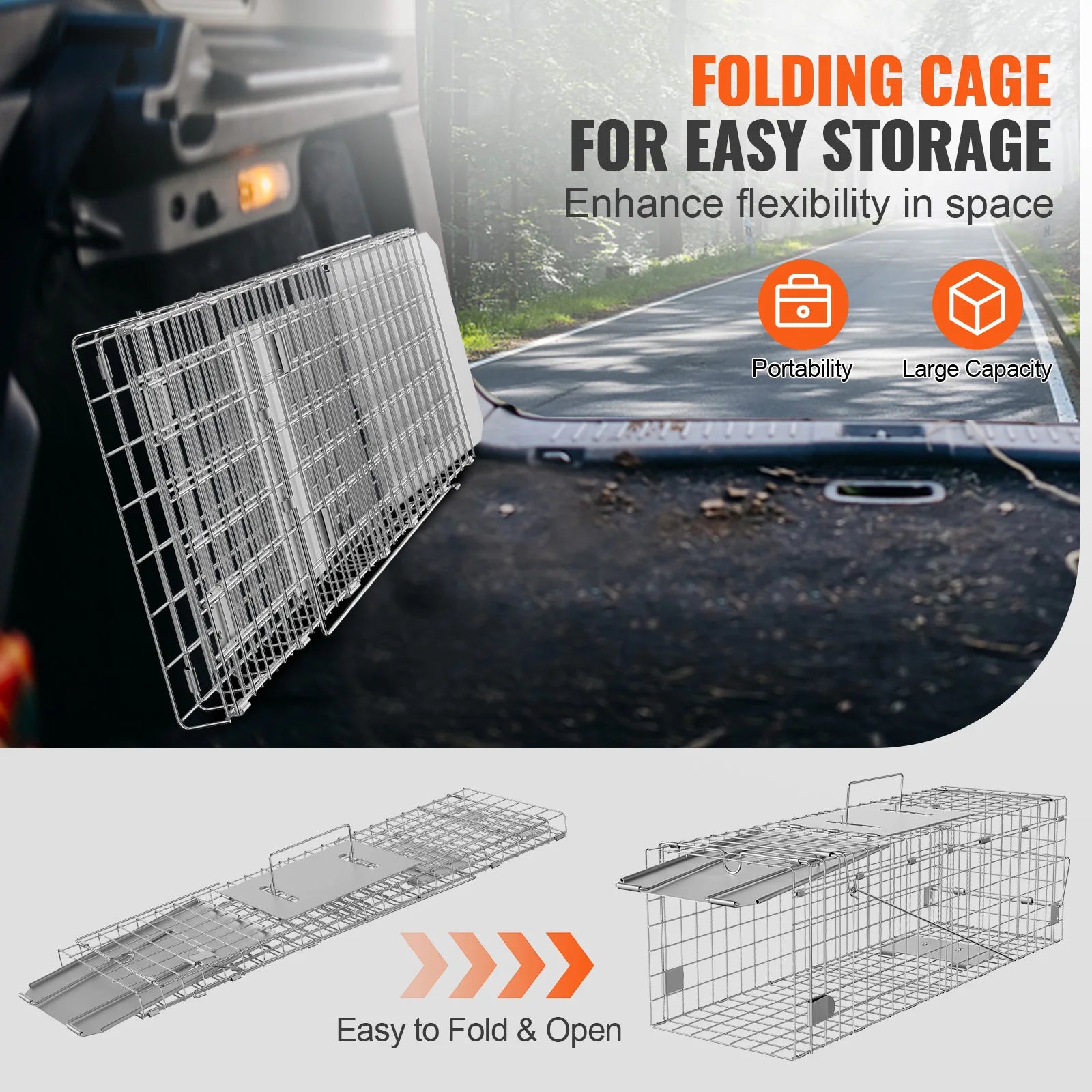 Live Animal Cage Trap Humane Cat Rodent Control