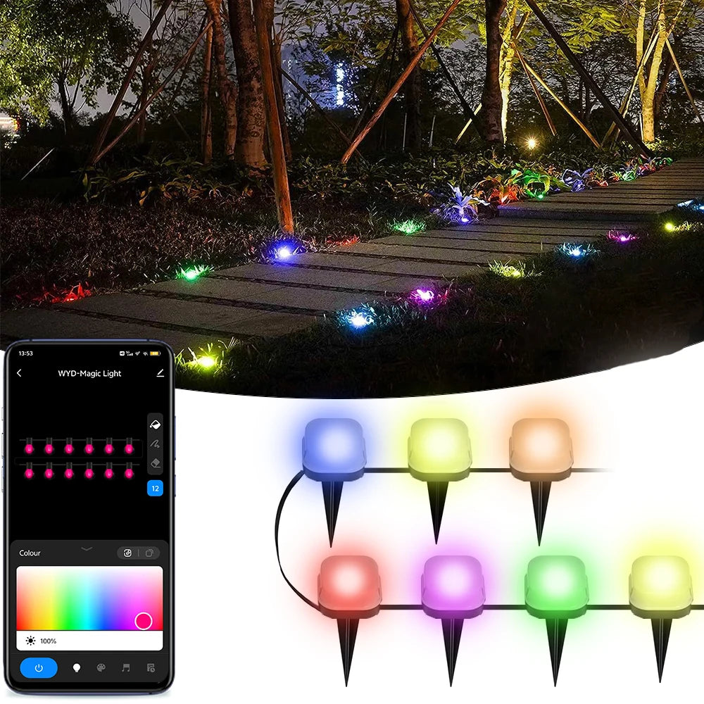 Wiscolor LED Light APP Control for Garden Lawn Courtyard