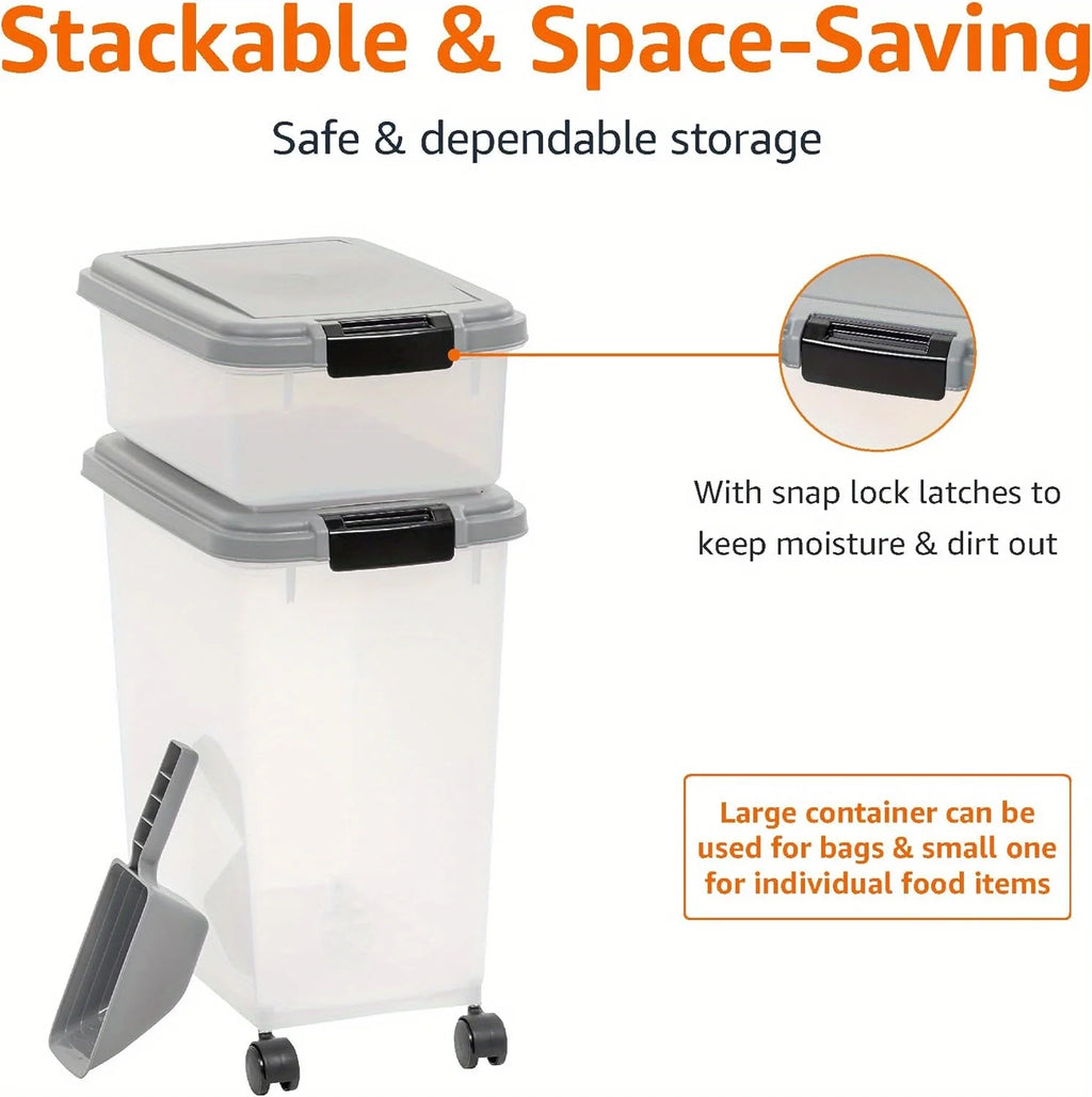 Dog Food Storage Container, 30 Lbs & 11 Lbs Combo