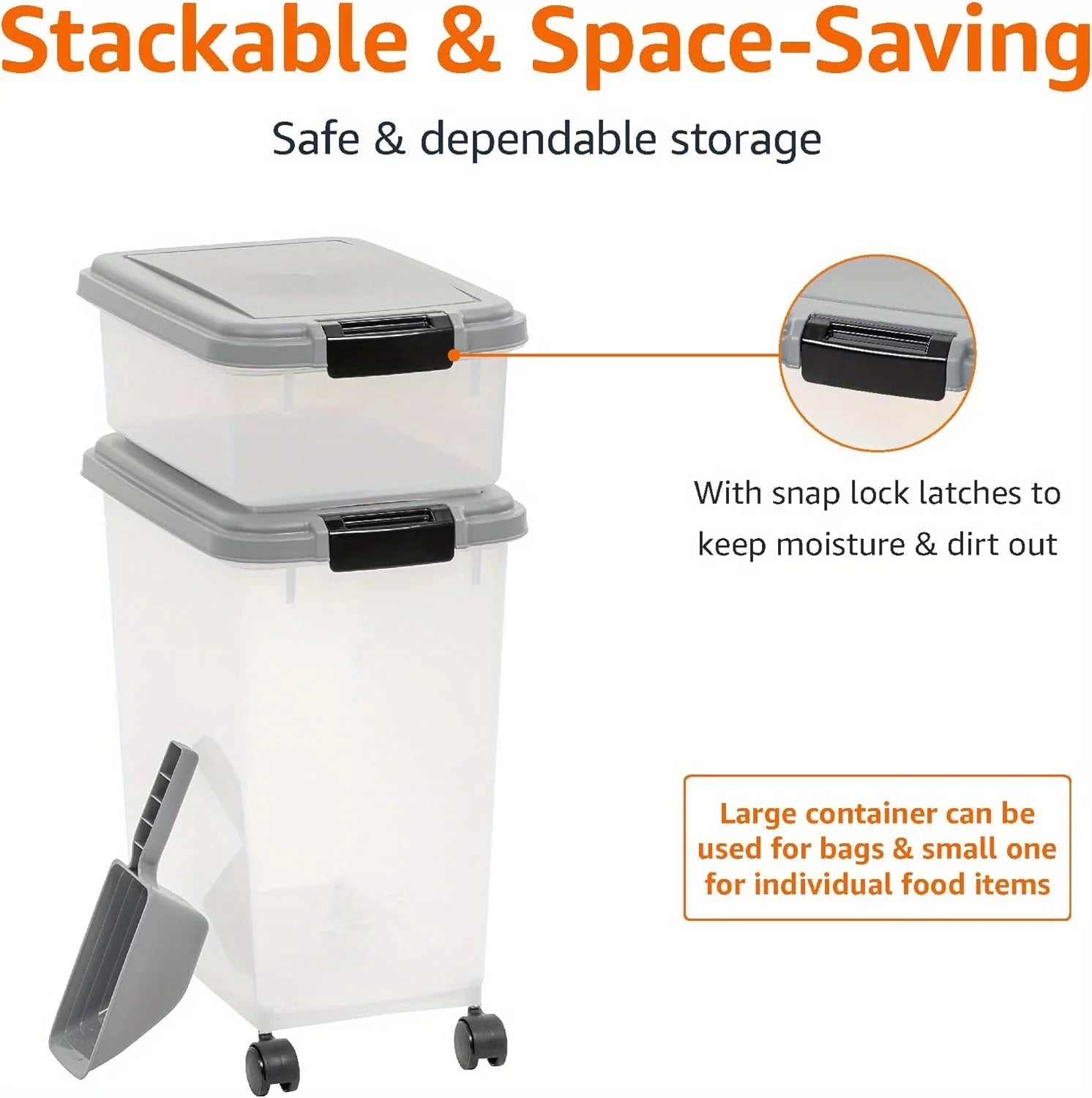 Dog Food Storage Container, 30 Lbs & 11 Lbs Combo