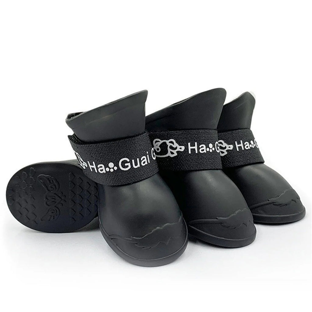 4Pcs Pet WaterProof Rain Shoe Anti-slip Rubber Boot