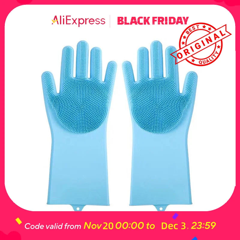 Pet Bathing Glove - Silicone Scrubber Mitt
