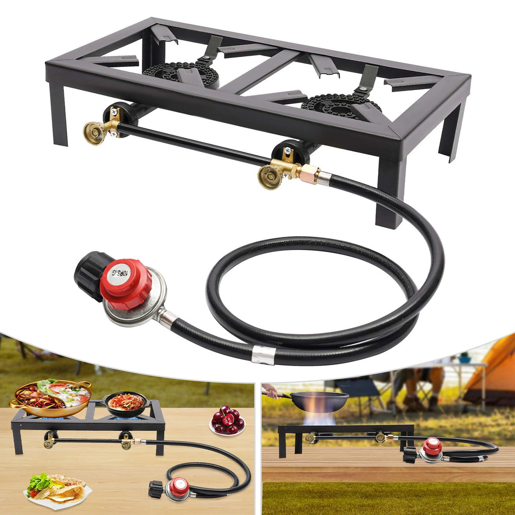 2 Burners Portable Gas Stove Propane Cooker