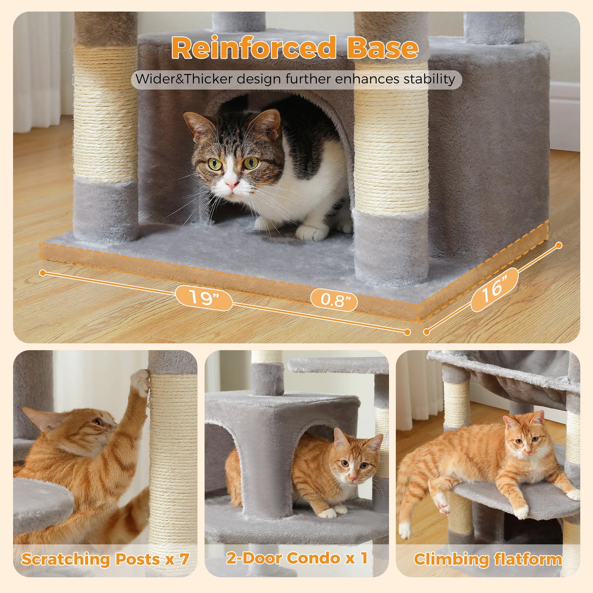Large Cat Tree And Tower With Scratching Posts