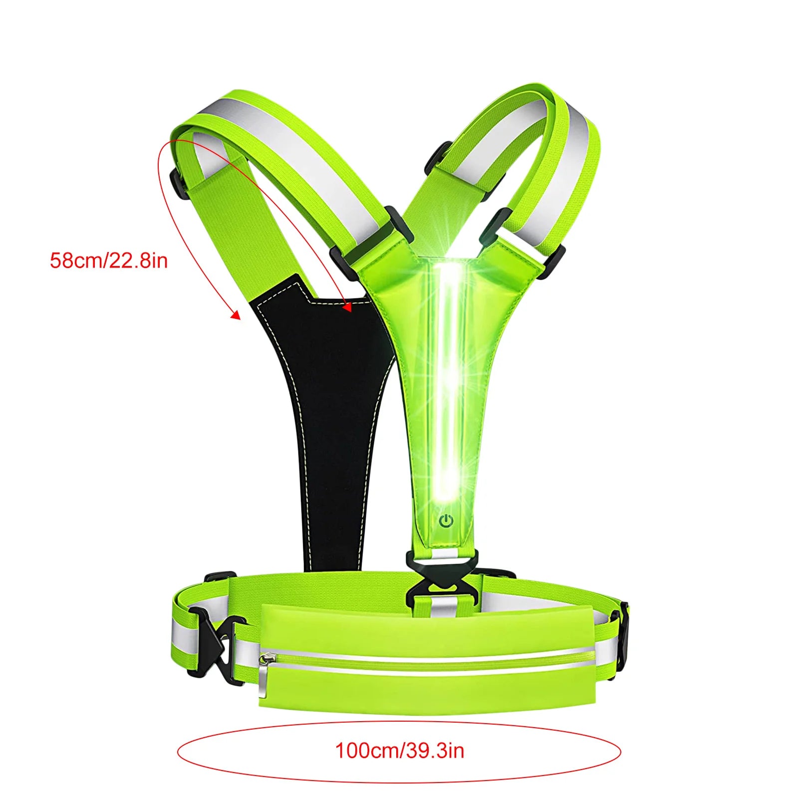 Running Light Vest Reflective Gear With Belt Bag