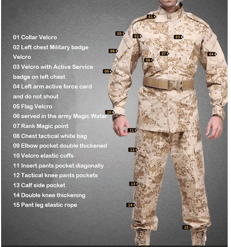 Combat Uniform Tactical Coat Pant Fishing Hunting