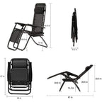 2-Piece Zero Gravity Reclining Lawn Chairs Set