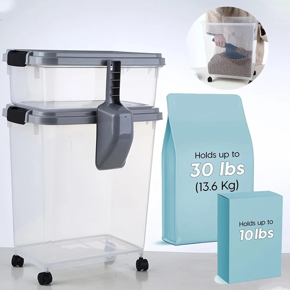 Dog Food Storage Container, 30 Lbs & 11 Lbs Combo