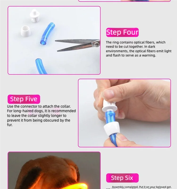 LED Glowing Dog Collar USB Rechargeable