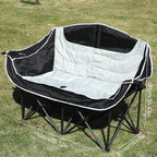 Double Camping Chair Folding Loveseat Chair with Cup Holder and Carry Bag Portable Camping Bench Padded Lawn Chairs for Adults