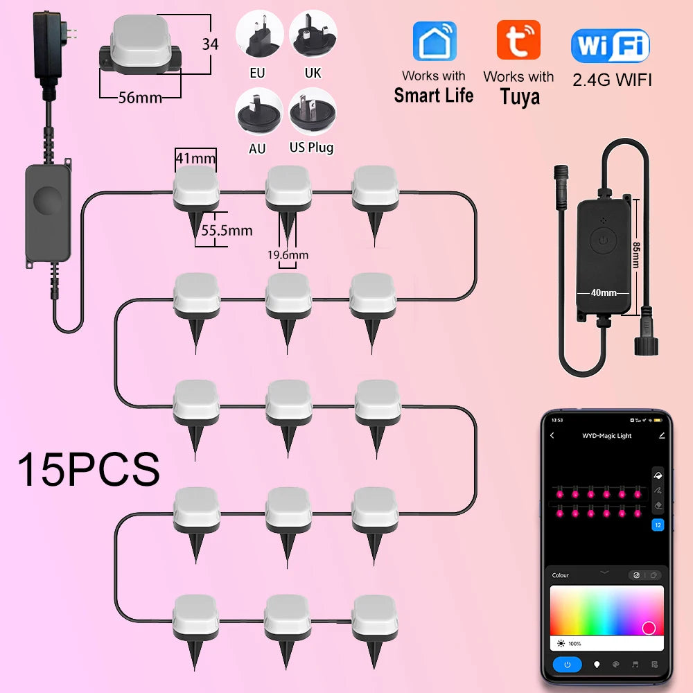 Wiscolor LED Light APP Control for Garden Lawn Courtyard