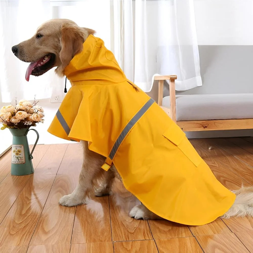 Large Dog Raincoat Waterproof Adjustable Lightweight Hoodie