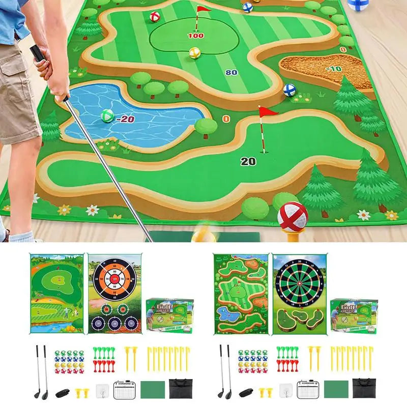 Golf Play Chipping Game 2-in-1 Training Mat