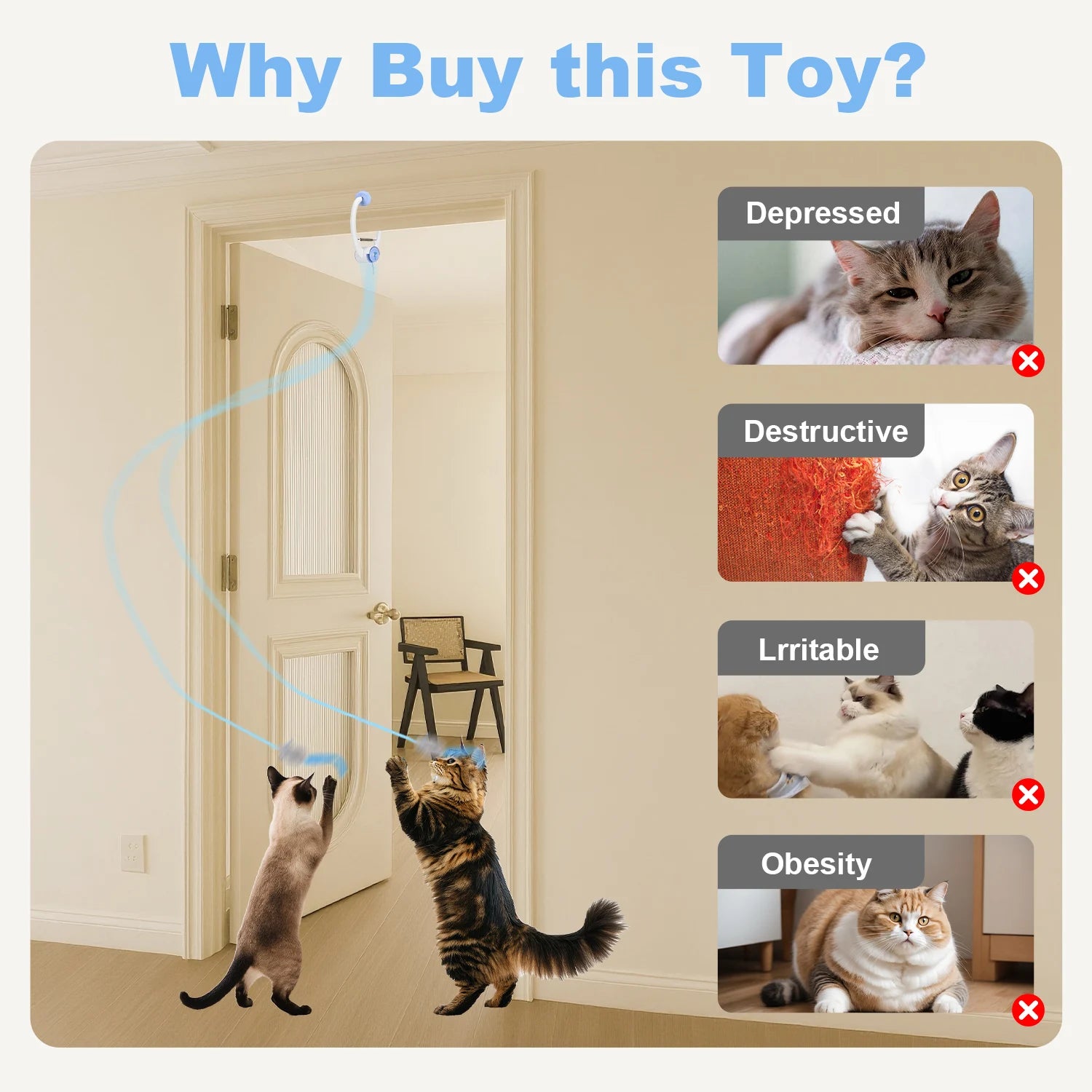 Electric Door Hanging  Interactive Cat Toy