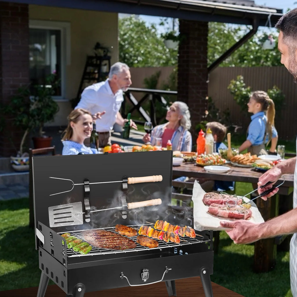 Portable Charcoal BBQ Grill Folding Desktop