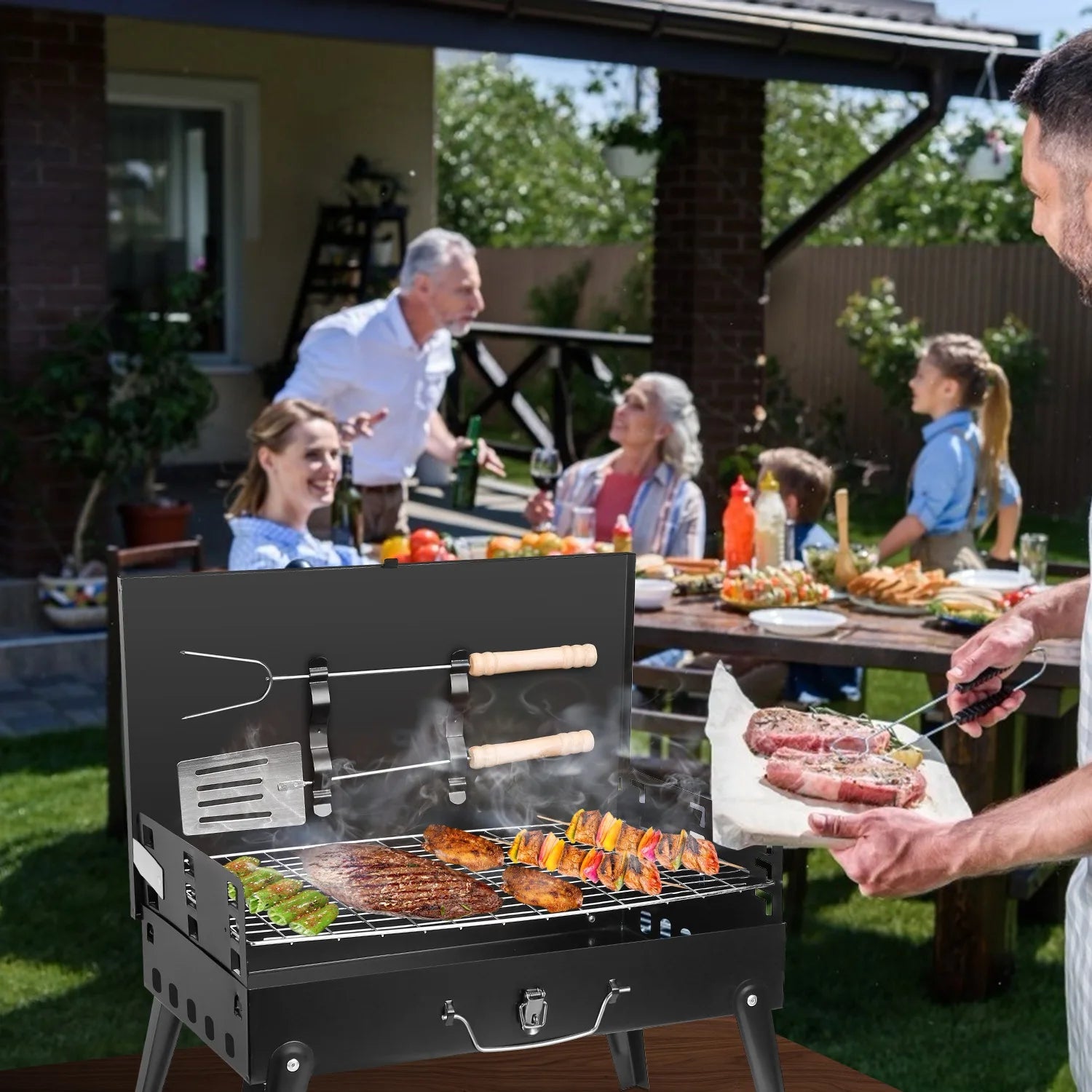 Portable Charcoal BBQ Grill Folding Desktop