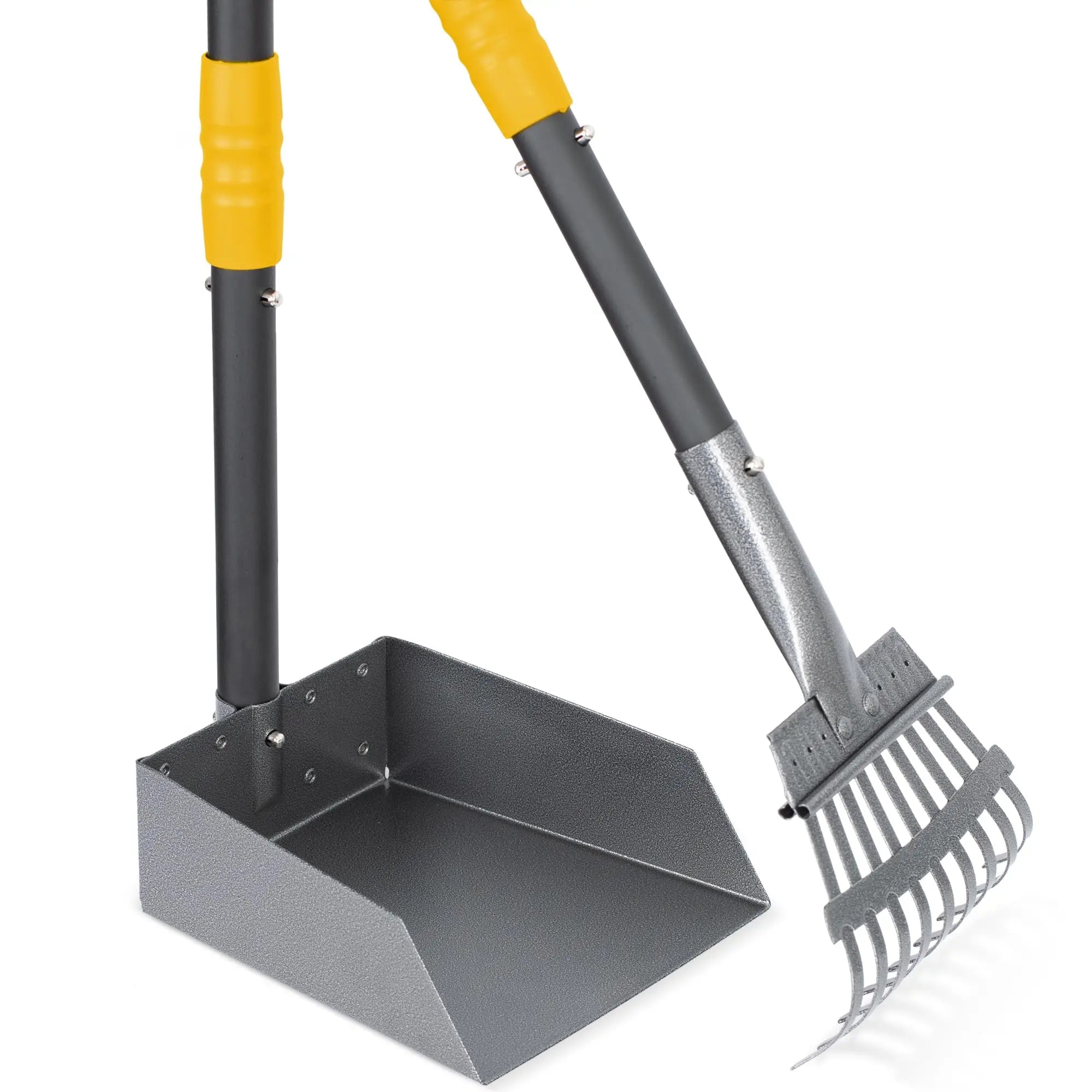 Pet Waste Removal Scoop Tray and Rake Set,