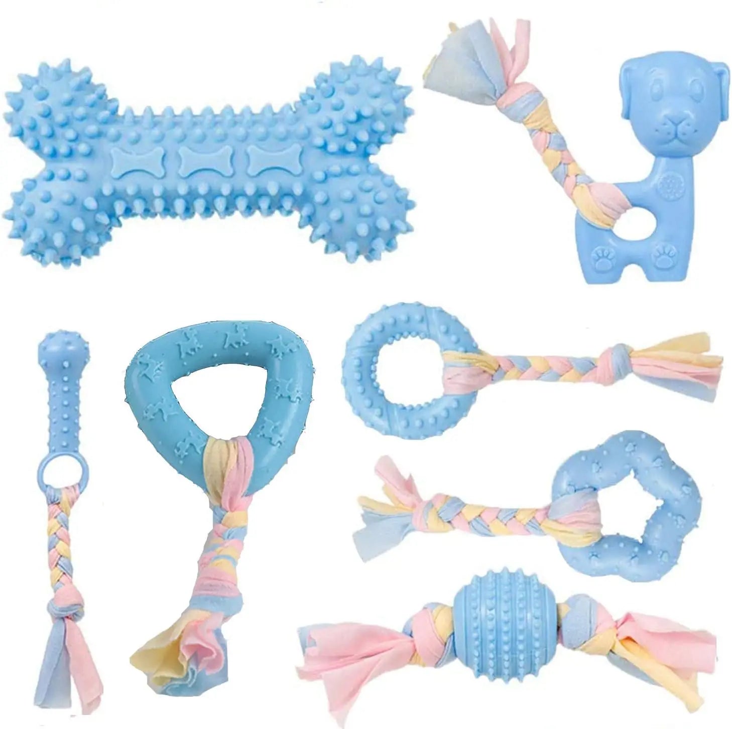 Assorted Squeaky Chew Bones for Aggressive Chewers