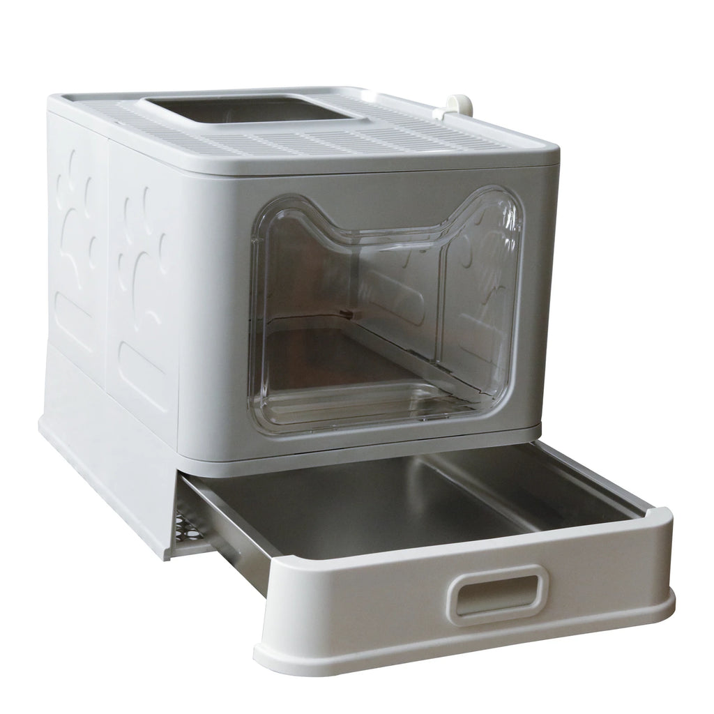 Stainless Steel Enclosed Cat Litter Box