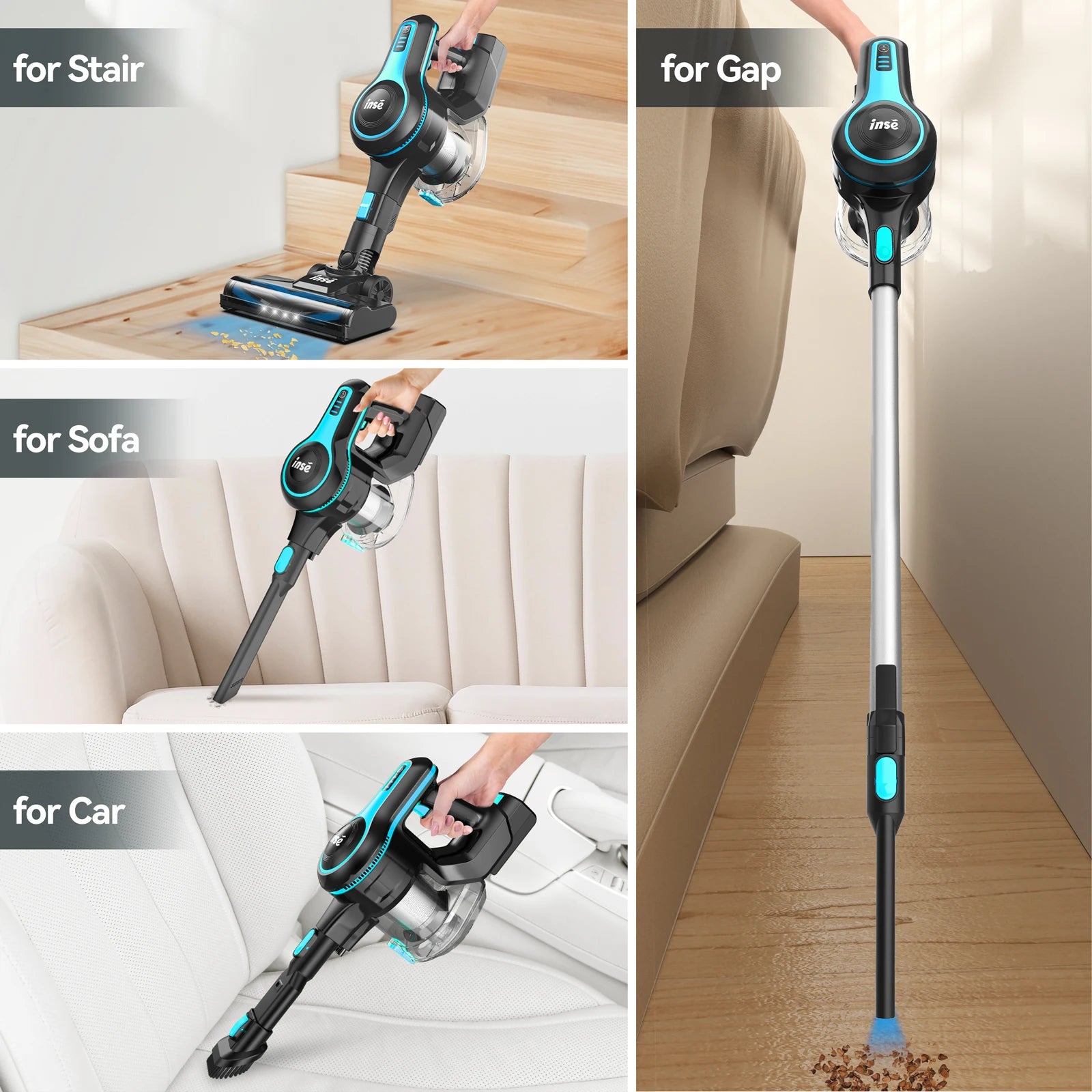 Cordless Vacuum Cleaner,  6-in-1 Rechargeable