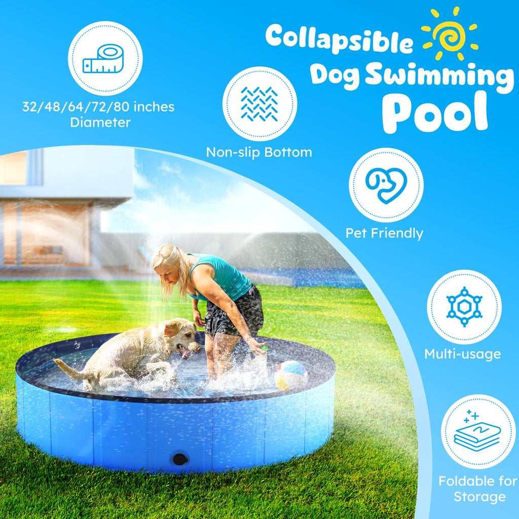 Portable, Foldable,  Anti-Slip, Collapsible   Dog/Cat Pool,