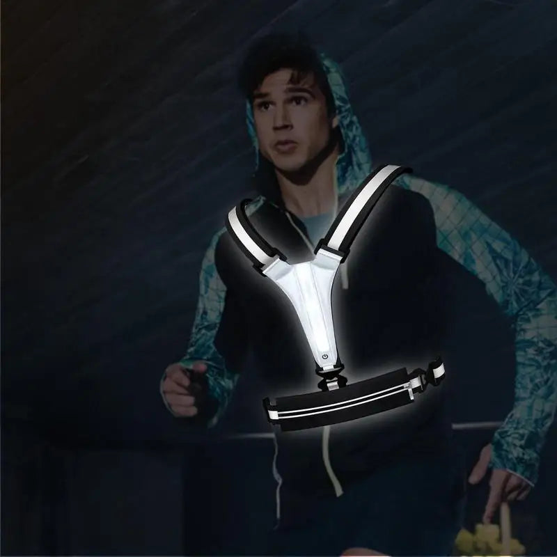 Running Light Vest Reflective Gear With Belt Bag