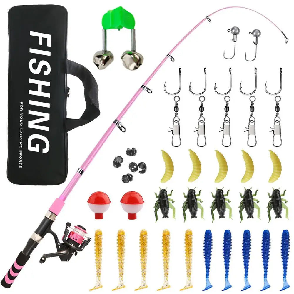 Kids Extendable Fishing Rod Set With Carry Bag