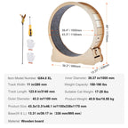 Wooden Cat Exercise Wheel with Detachable Carpet & Cat Teaser