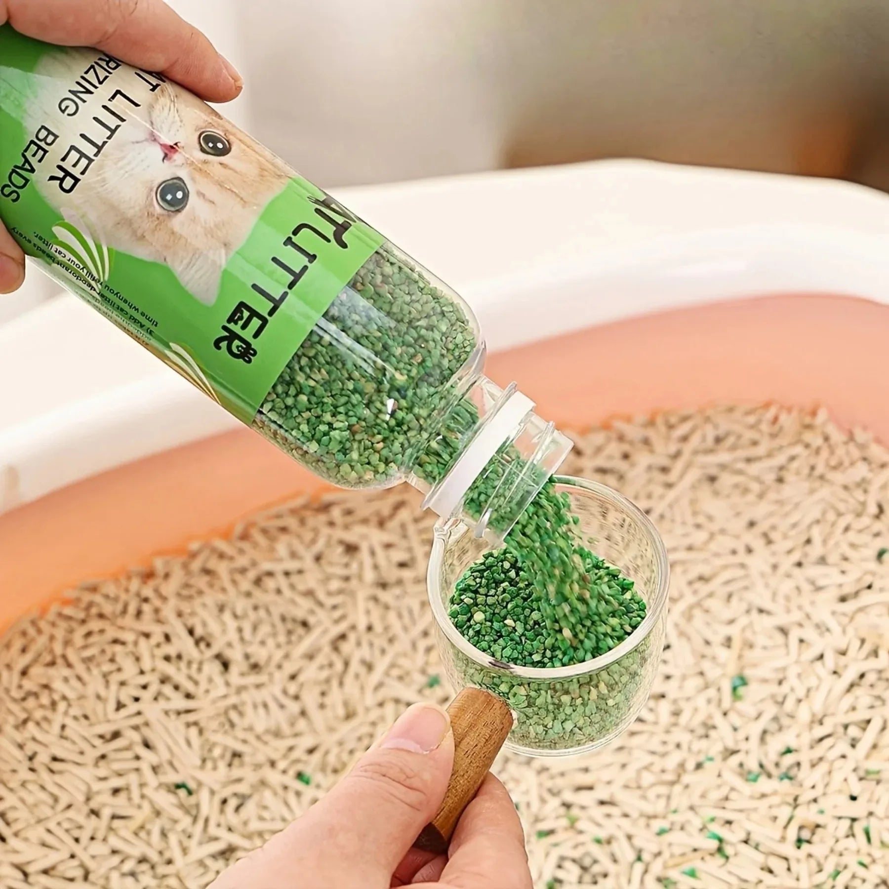 Cat Litter Deodorizing Beads  Remove Odors.