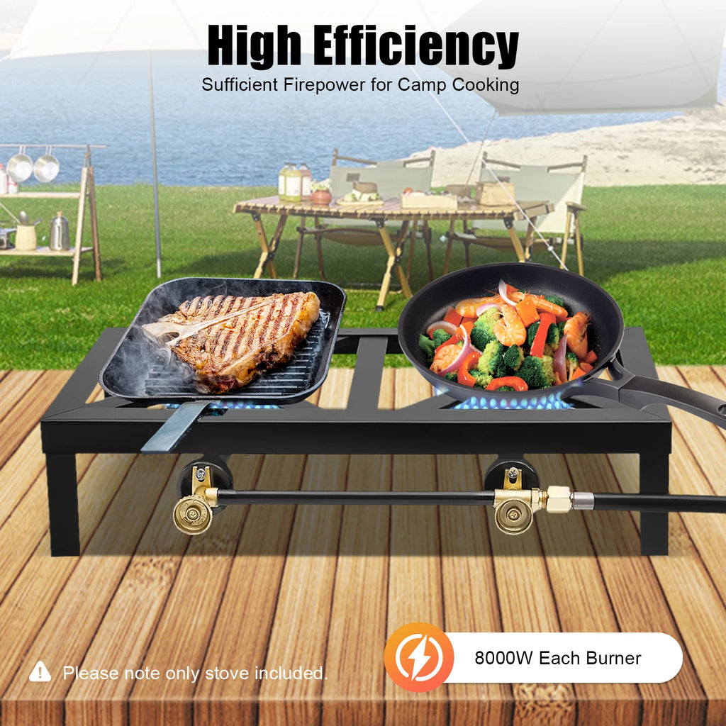 2 Burners Portable Gas Stove Propane Cooker