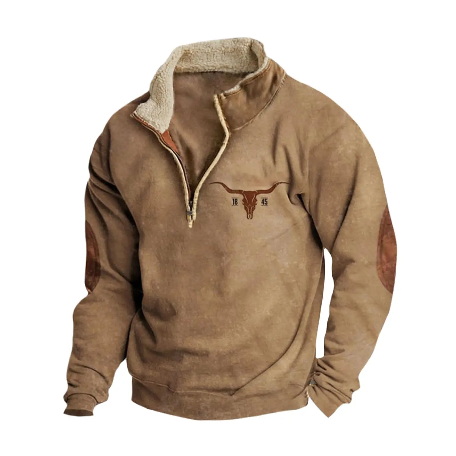 Mens Western Aztec Fleece Pullover