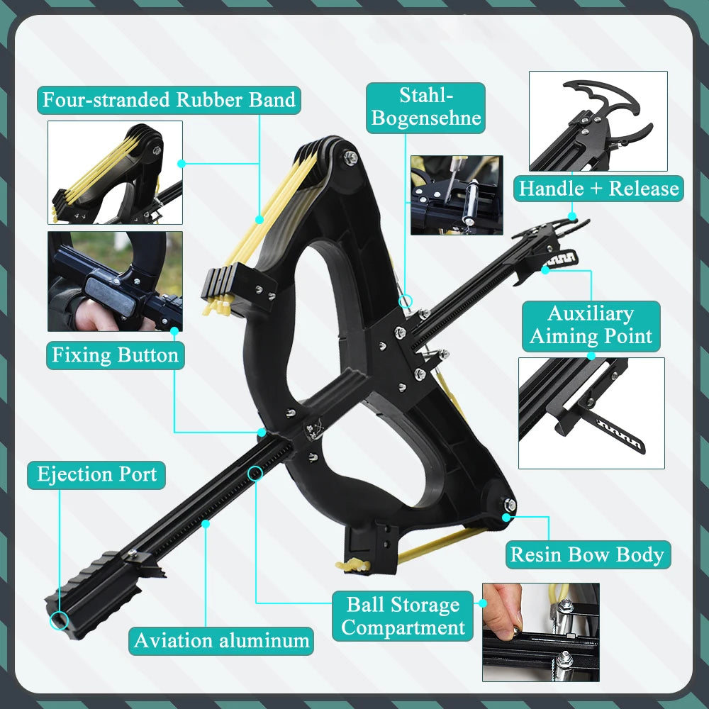 Hunting Steel Ball Bow High Power Slingshot Shooting