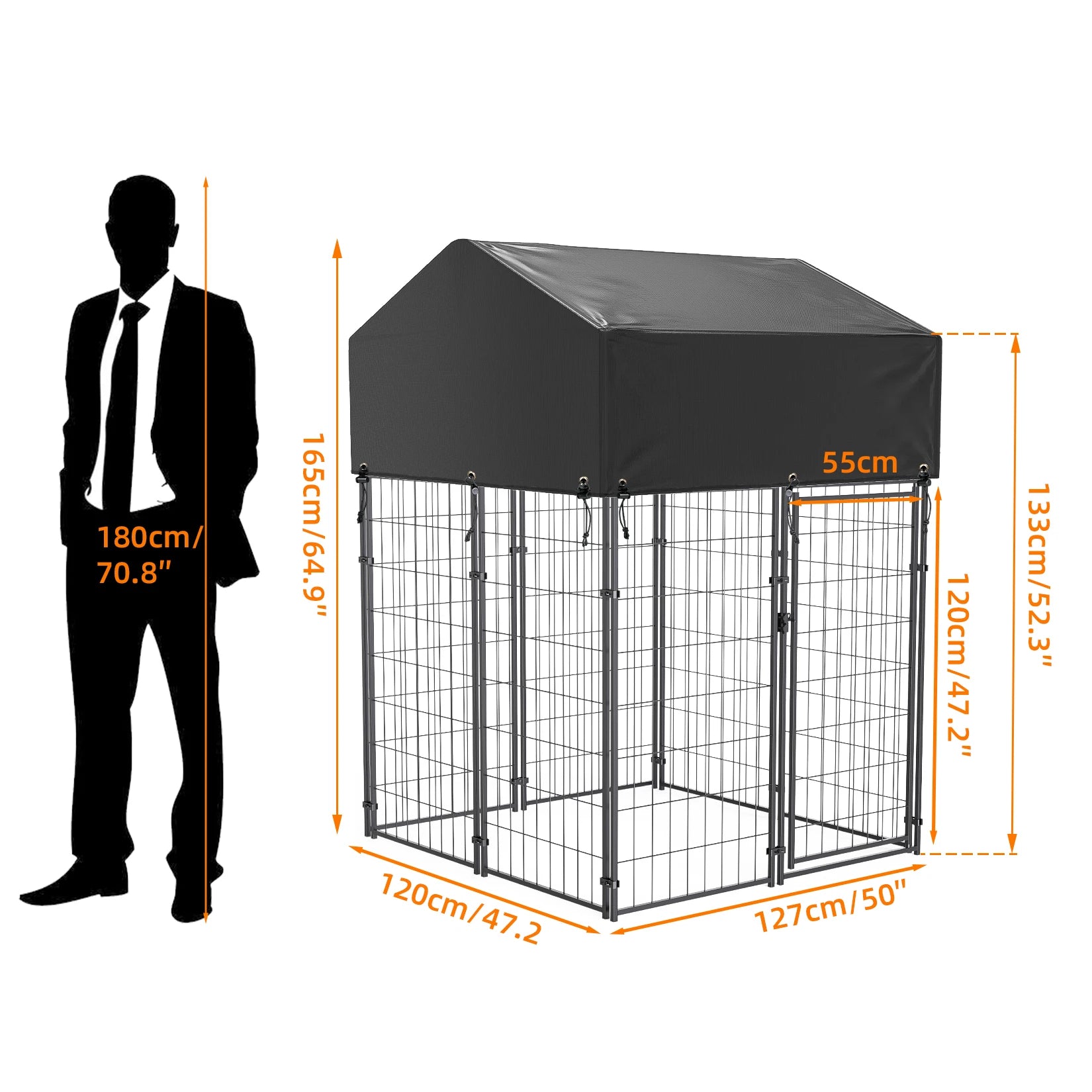 Outdoor Pet Kennel, Oversize Dog Cage,
