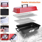 Portable Charcoal BBQ Grill         Folding Tabletop Smoker.   for Outdoor Camping Picnic Backyard Cooking