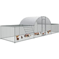 23ft Metal Chicken Coop 3-Room Dome-Roof