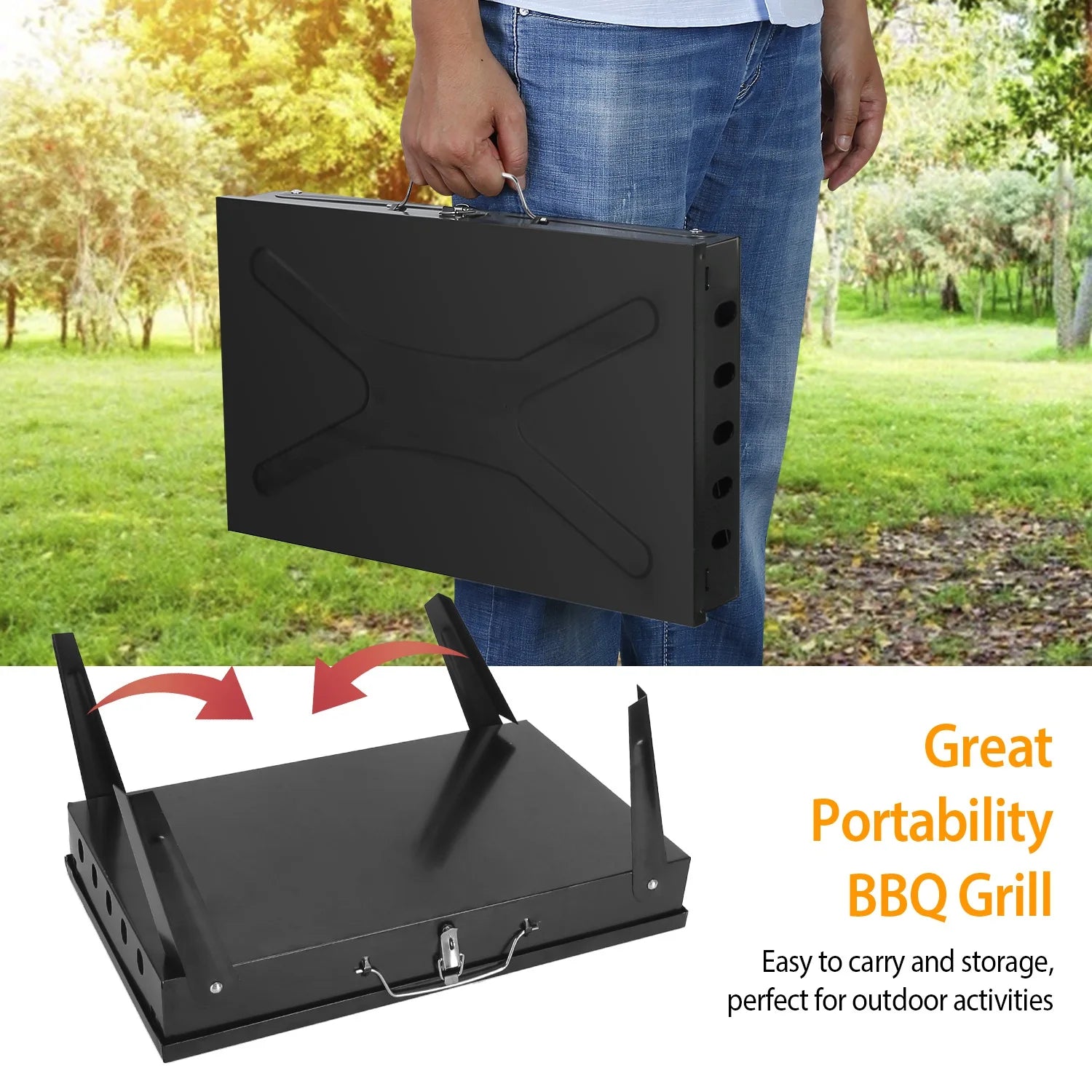 Portable Charcoal BBQ Grill Folding Desktop