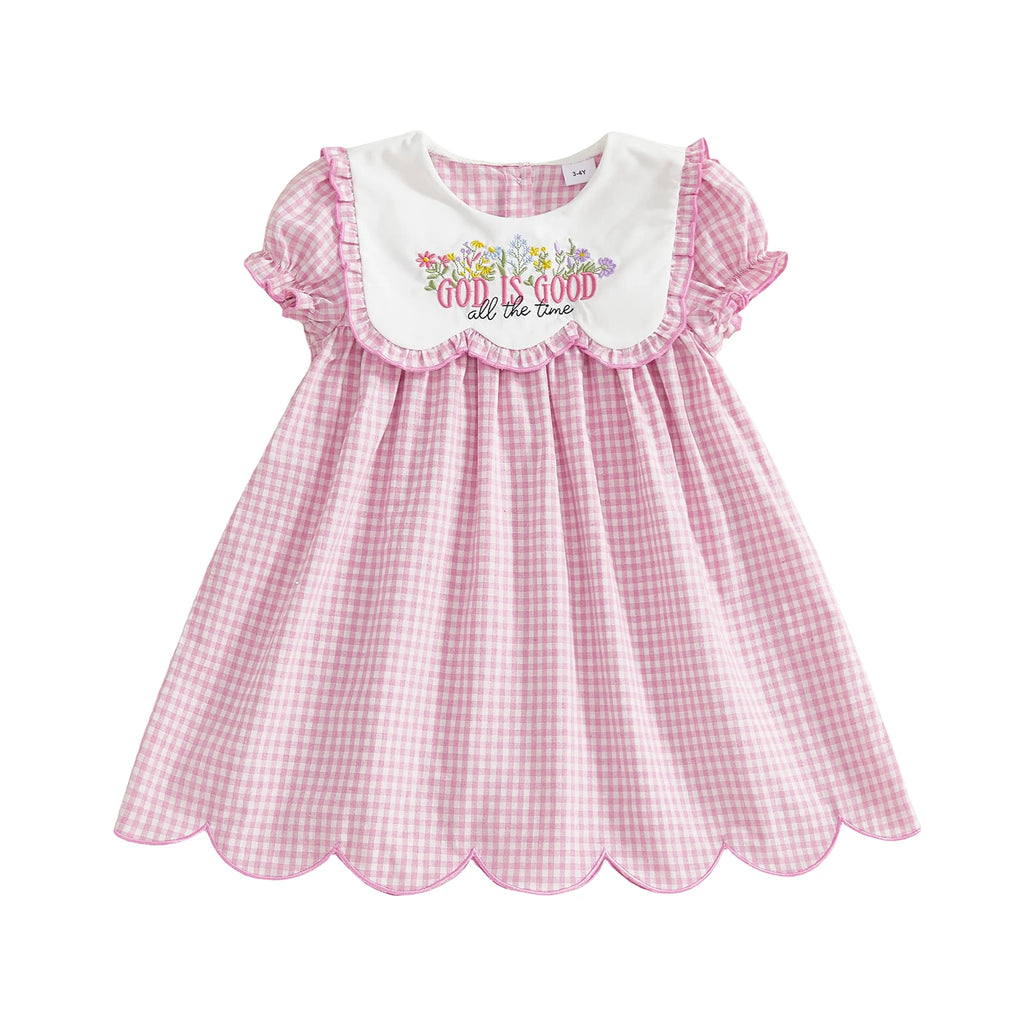 Toddler Girl Easter Dress with Short Sleeves