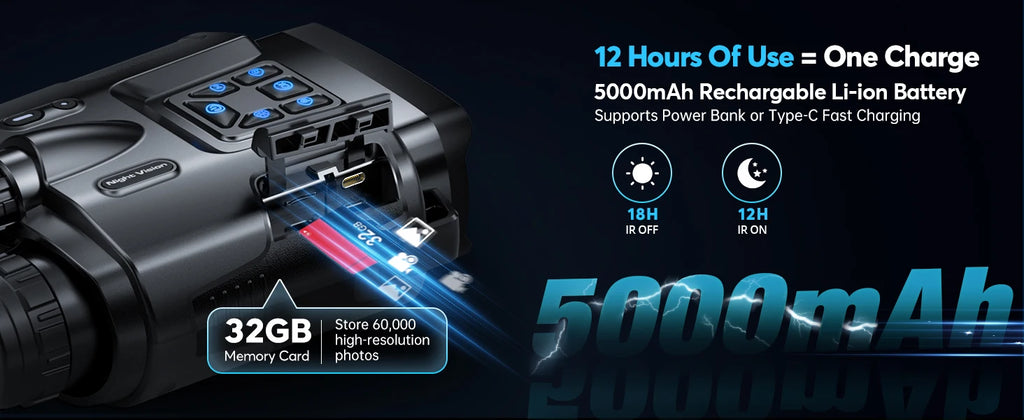 Rechargeable Binoculars Digital Zoom Infrared Tactical Telescope