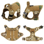 Tactical Dog Harness Leash Set for Large Dogs Military for Training Walking Hunting Pet Vest Handle