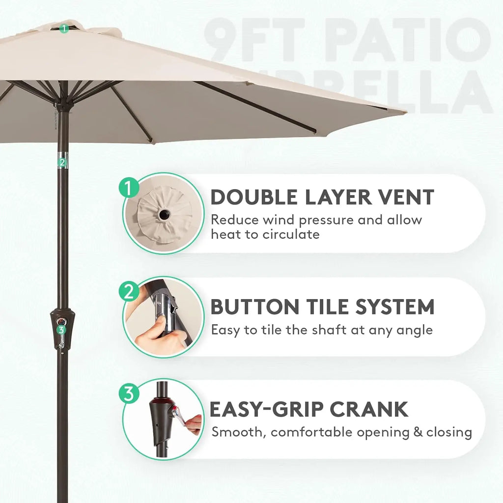 9FT Outdoor Patio Umbrella