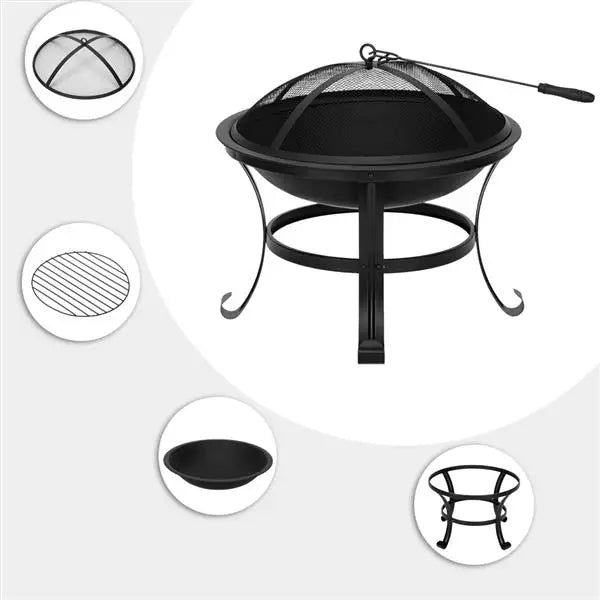 Curved Feet Iron Brazier Wood Burning Fire Pit
