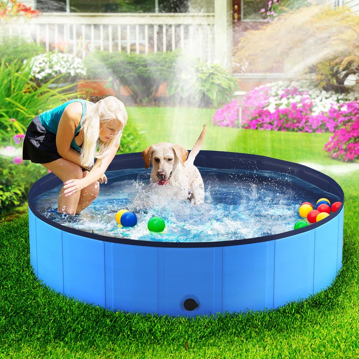 Portable, Foldable,  Anti-Slip, Collapsible   Dog/Cat Pool,