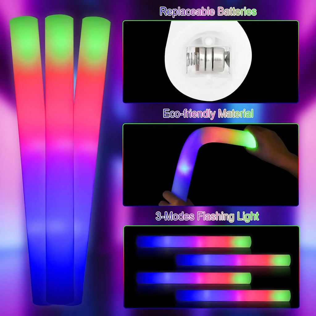 110pcs LED Foam Glow Sticks Glow Party Supply