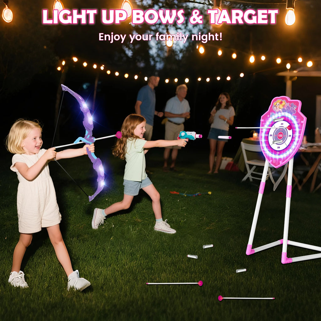 Night-Light Bow Arrow Guns Toy For Girls