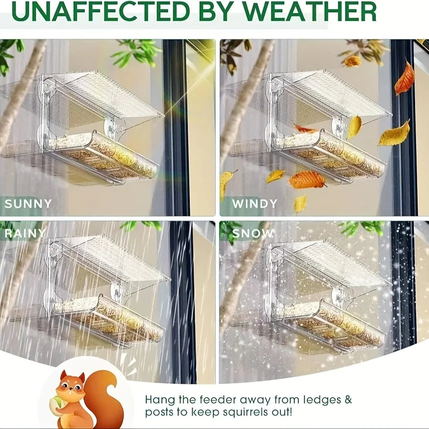 Indestructible Large Window Bird Feeder