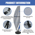 Patio Umbrella Cover Waterproof With Rod & Pull Ring